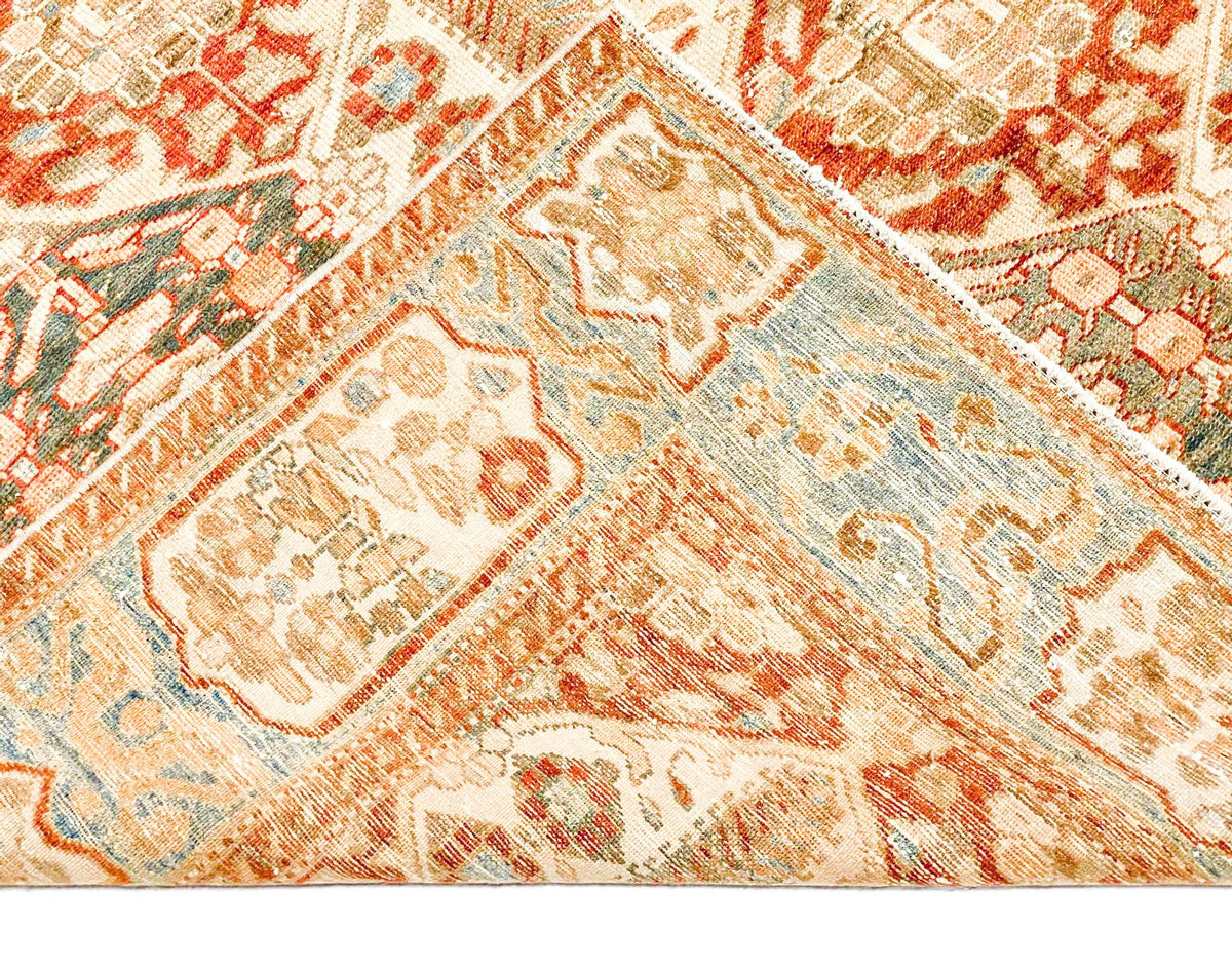 5x7 Ivory and Green Persian Rug