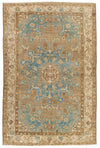 4x6 Blue and Ivory Persian Rug
