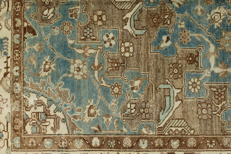 4x6 Blue and Ivory Persian Rug