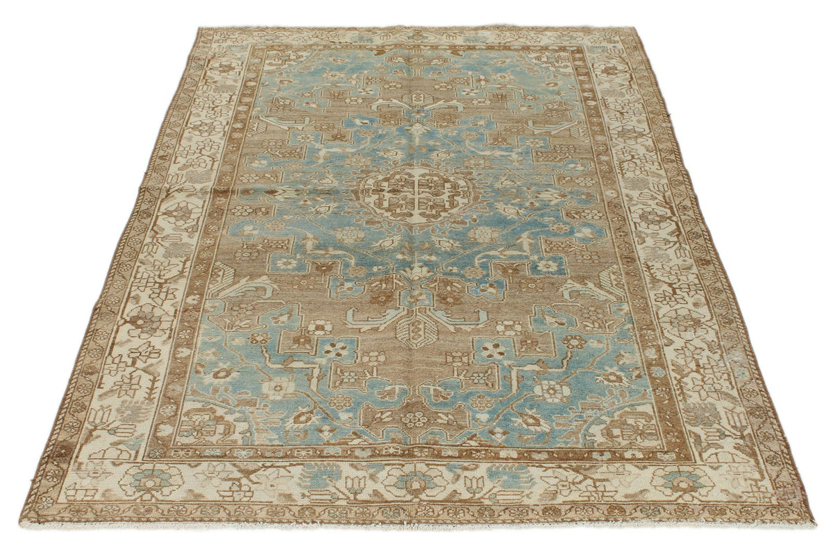 4x6 Blue and Ivory Persian Rug
