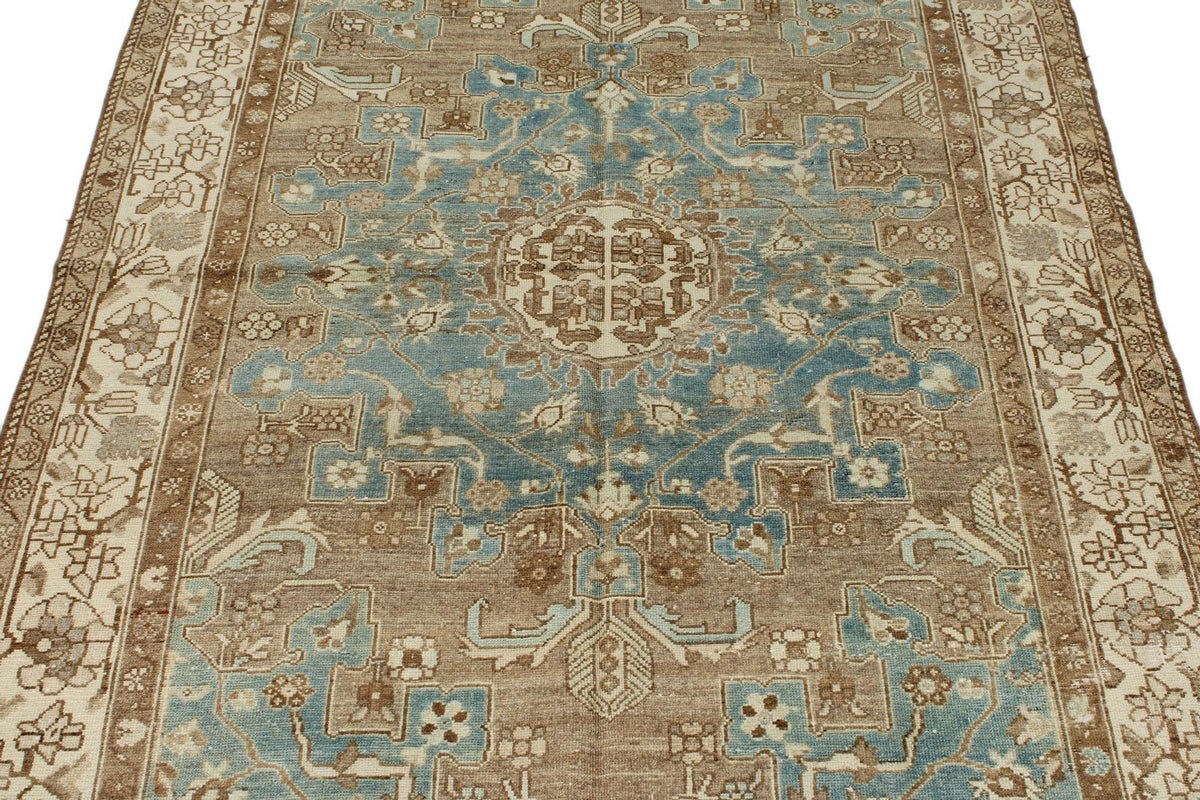 4x6 Blue and Ivory Persian Rug