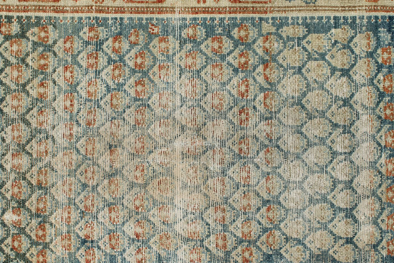 3x16 Blue and Ivory Persian Rug