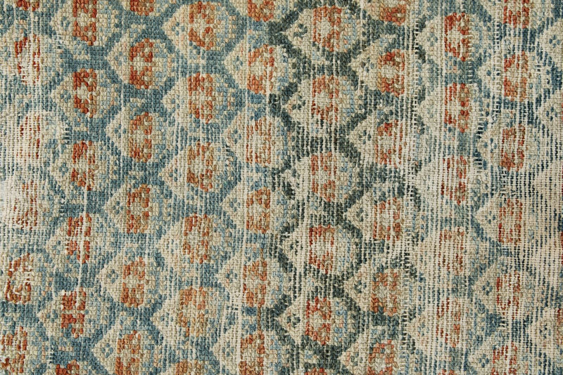 3x16 Blue and Ivory Persian Rug