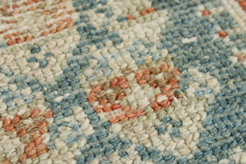 3x16 Blue and Ivory Persian Rug