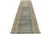 3x16 Blue and Ivory Persian Rug