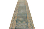 3x16 Blue and Ivory Persian Rug