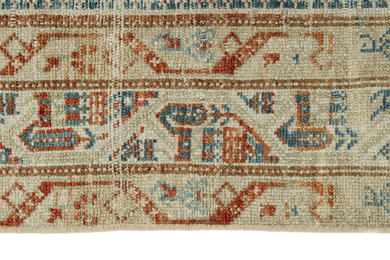 3x16 Blue and Ivory Persian Rug