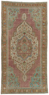 5x10 Pink and Green Turkish Tribal Runner
