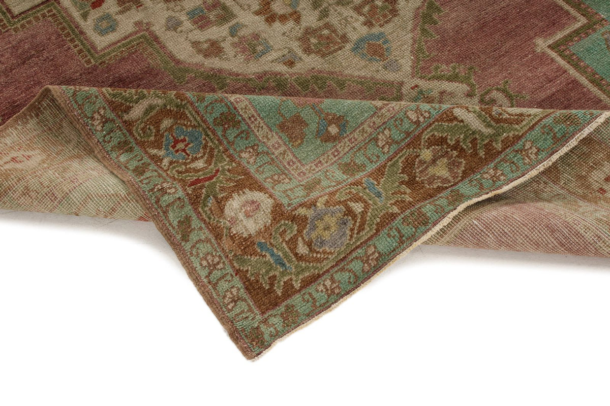 5x10 Pink and Green Turkish Tribal Runner