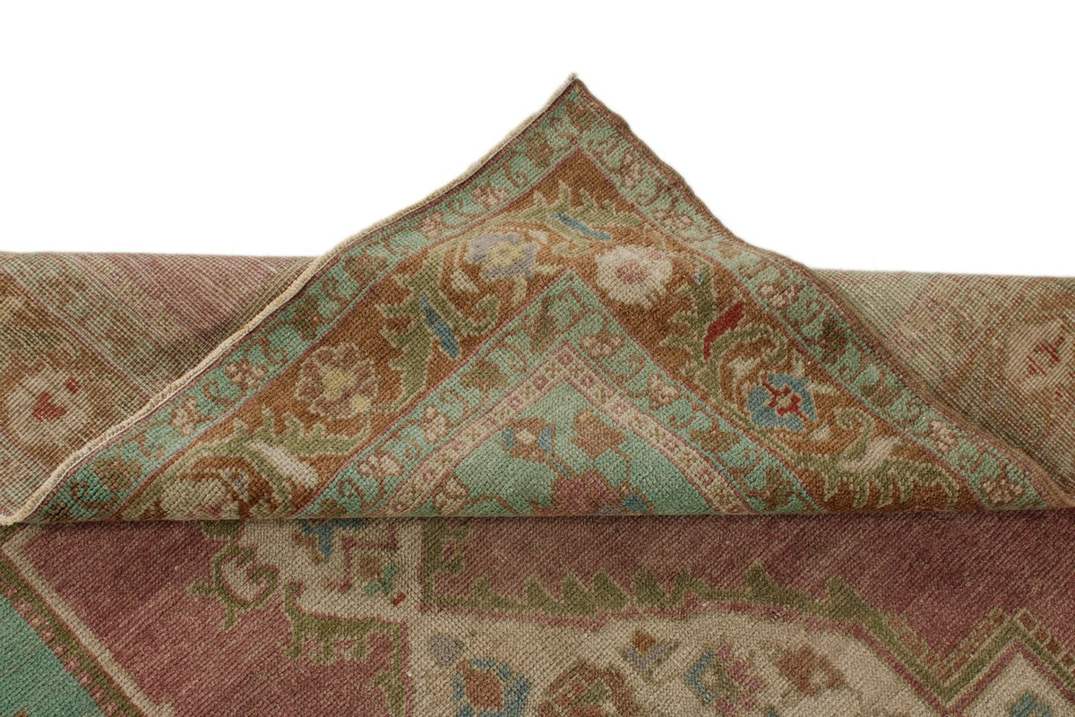 5x10 Pink and Green Turkish Tribal Runner