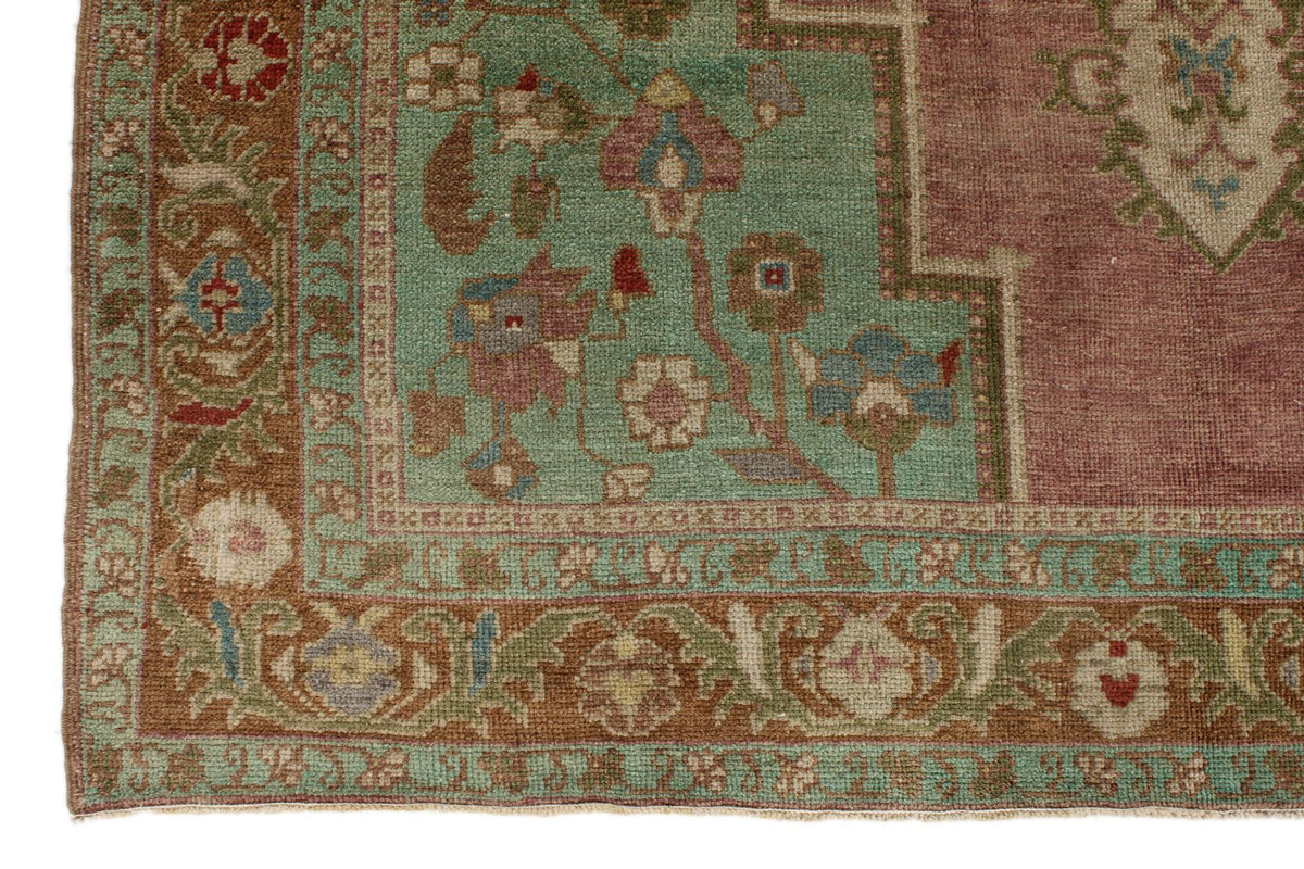 5x10 Pink and Green Turkish Tribal Runner