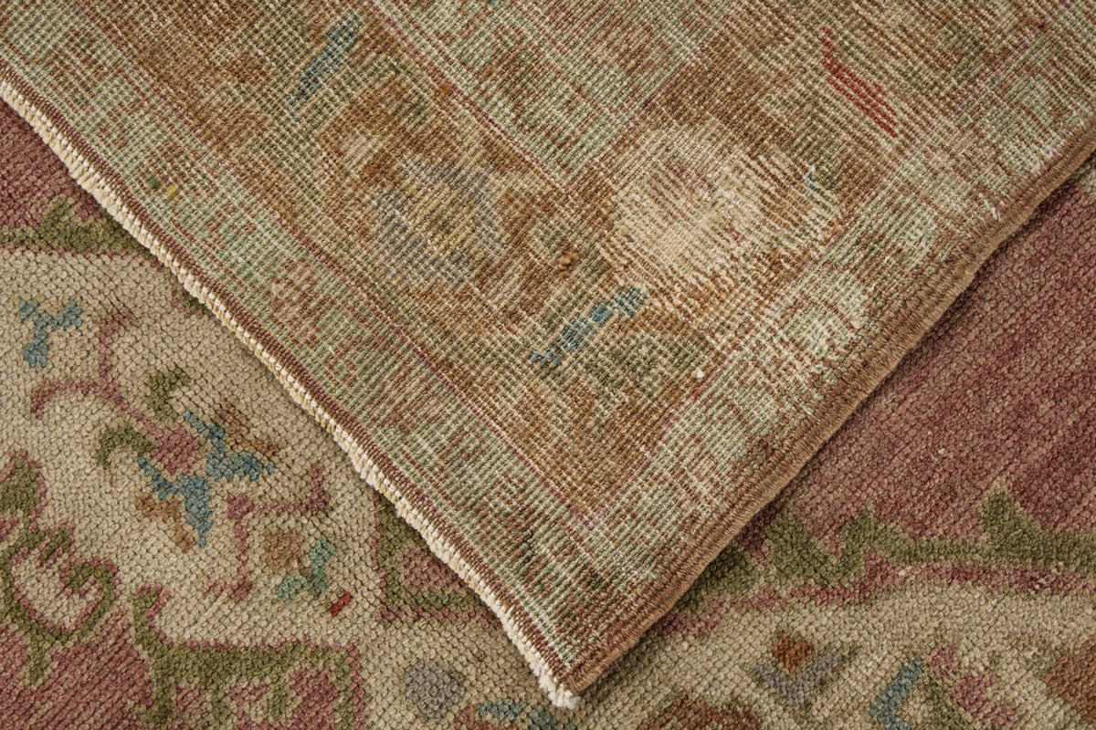 5x10 Pink and Green Turkish Tribal Runner