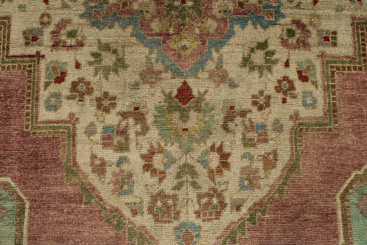 5x10 Pink and Green Turkish Tribal Runner