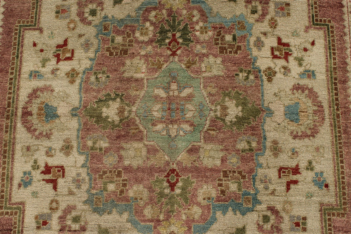 5x10 Pink and Green Turkish Tribal Runner