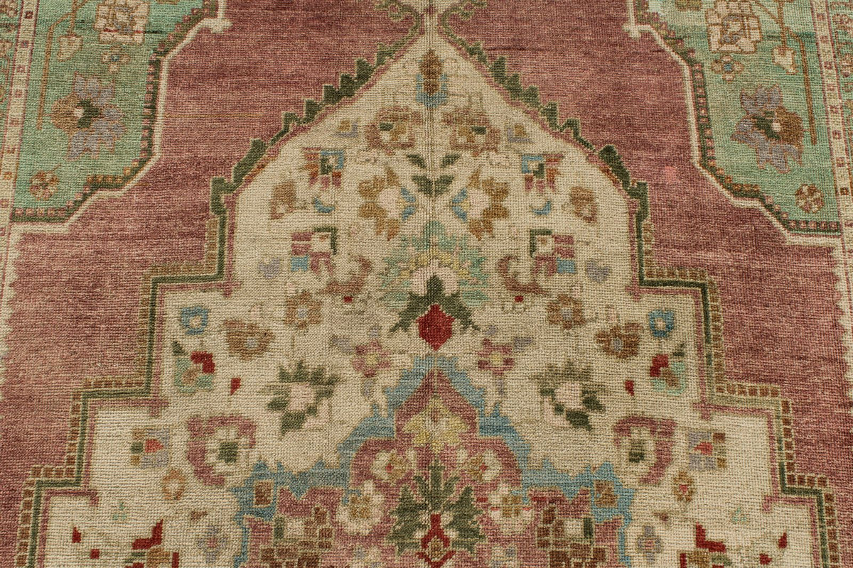 5x10 Pink and Green Turkish Tribal Runner