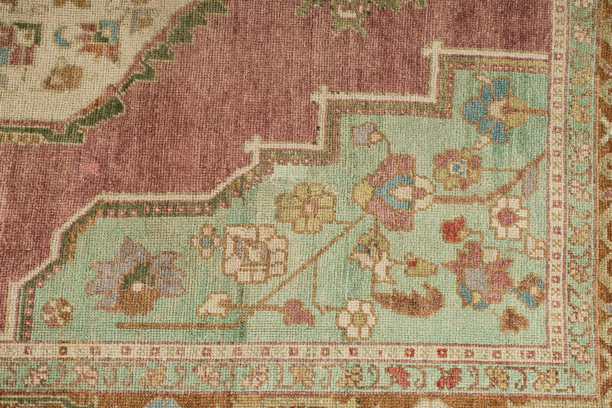 5x10 Pink and Green Turkish Tribal Runner