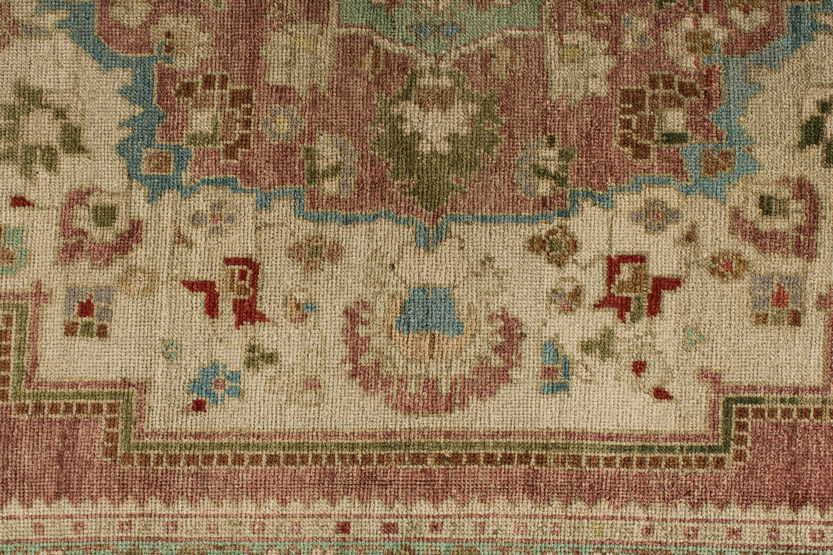5x10 Pink and Green Turkish Tribal Runner