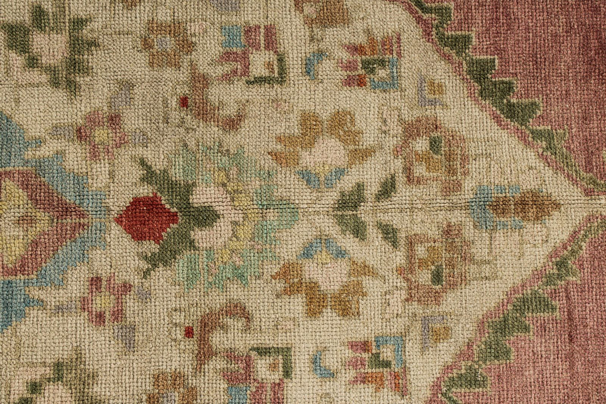 5x10 Pink and Green Turkish Tribal Runner