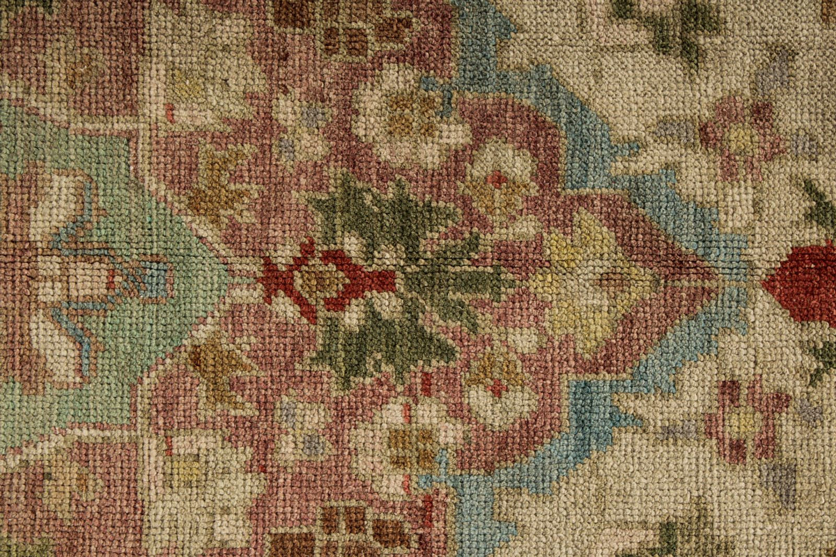 5x10 Pink and Green Turkish Tribal Runner