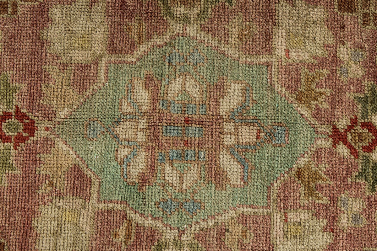 5x10 Pink and Green Turkish Tribal Runner