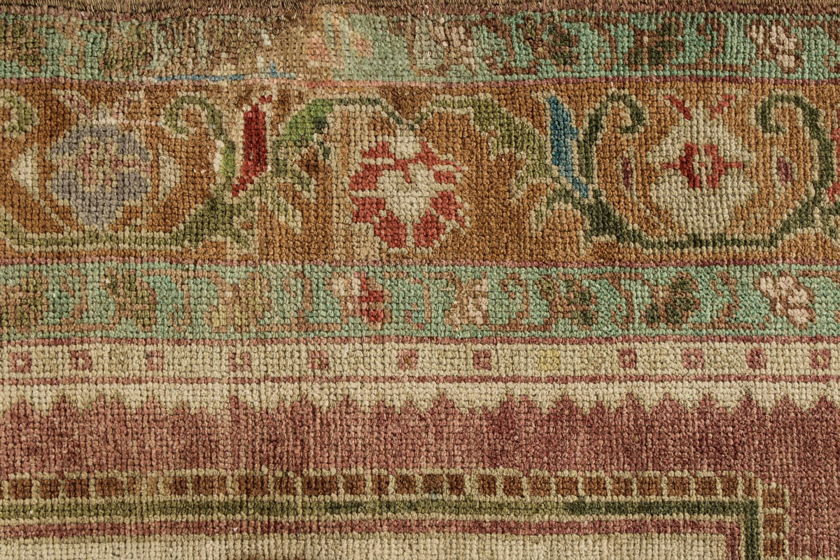 5x10 Pink and Green Turkish Tribal Runner