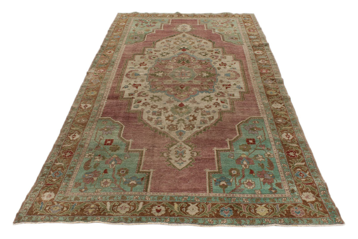5x10 Pink and Green Turkish Tribal Runner