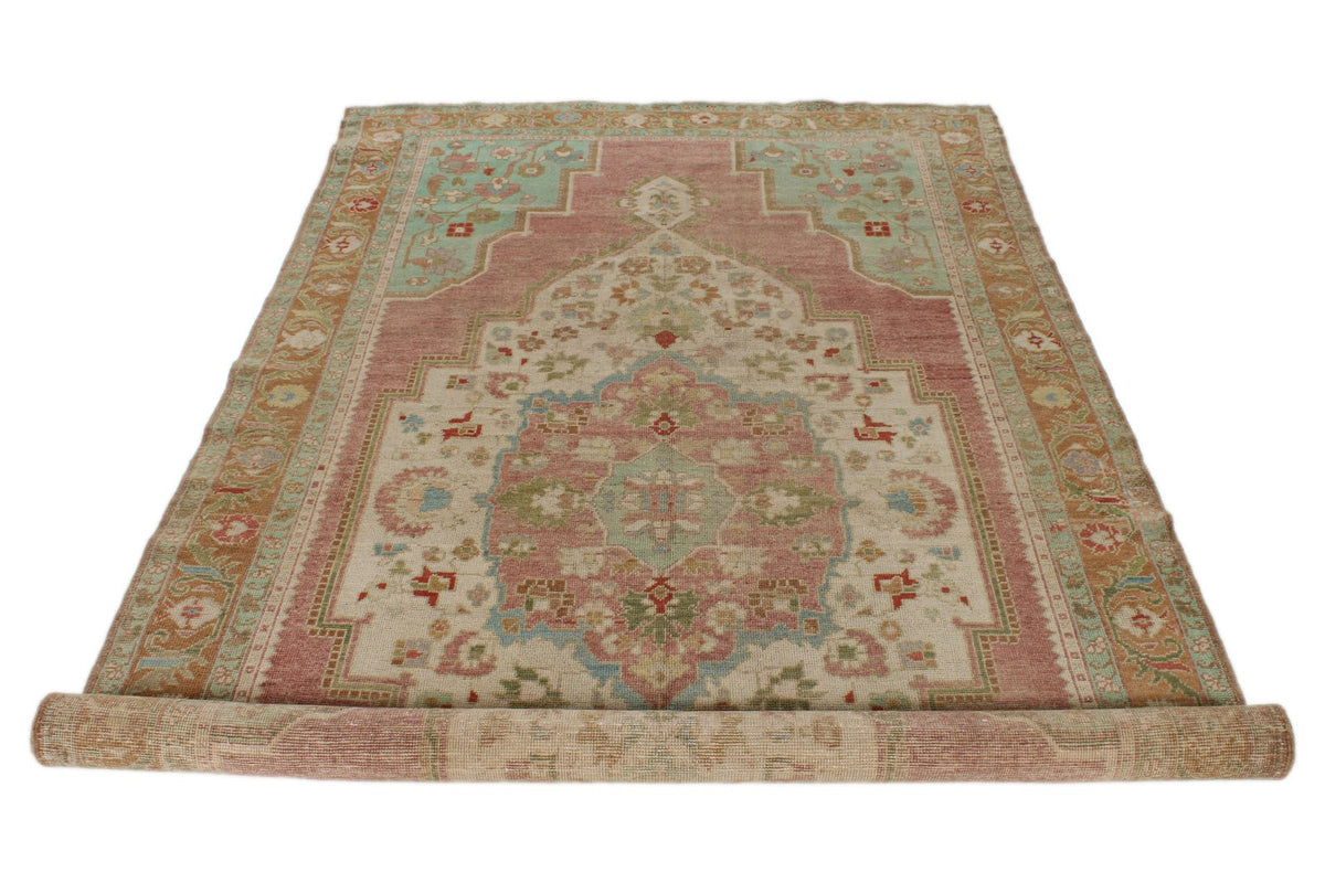 5x10 Pink and Green Turkish Tribal Runner