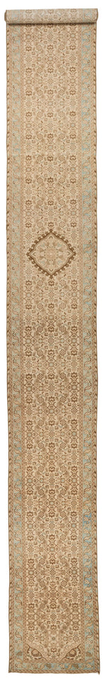 2x20 Beige And Blue Persian Traditional Runner