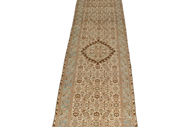 2x20 Beige And Blue Persian Traditional Runner