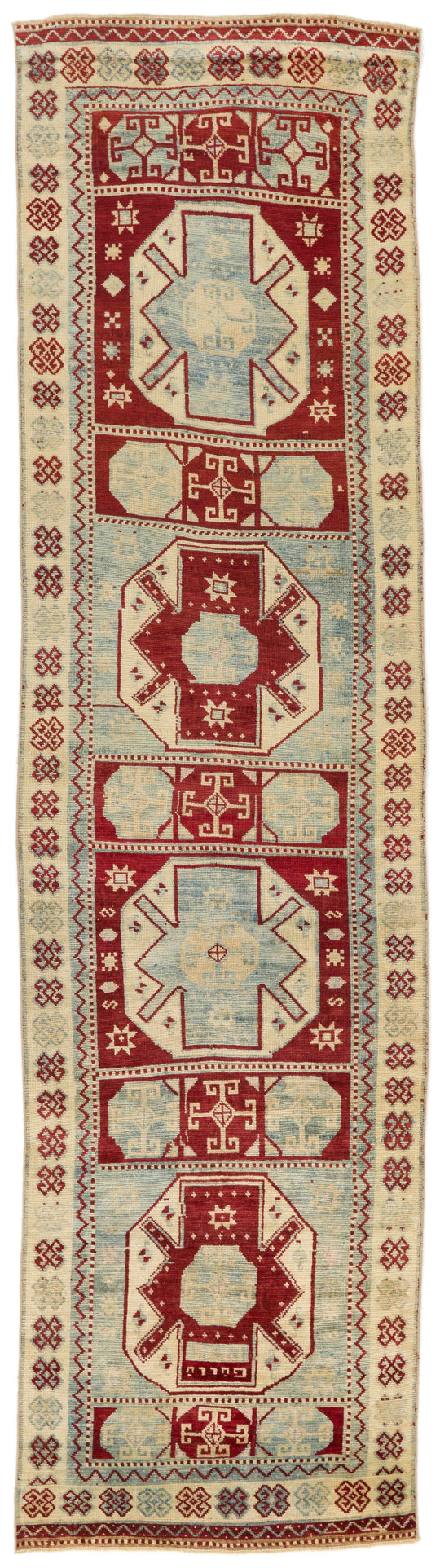 3x12 Red and Blue Turkish Tribal Runner