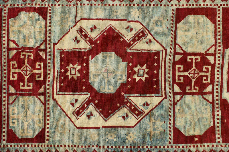 3x12 Red and Blue Turkish Tribal Runner