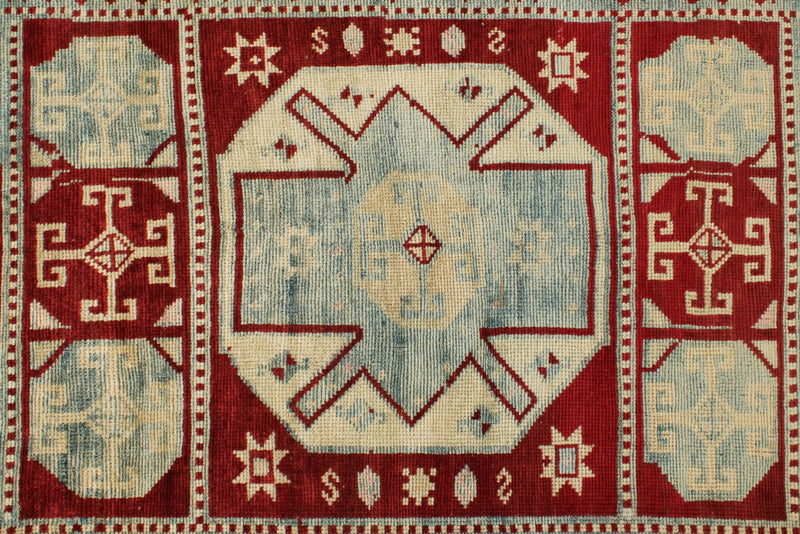 3x12 Red and Blue Turkish Tribal Runner