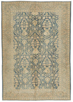 7x10 Blue and Ivory Persian Traditional Rug