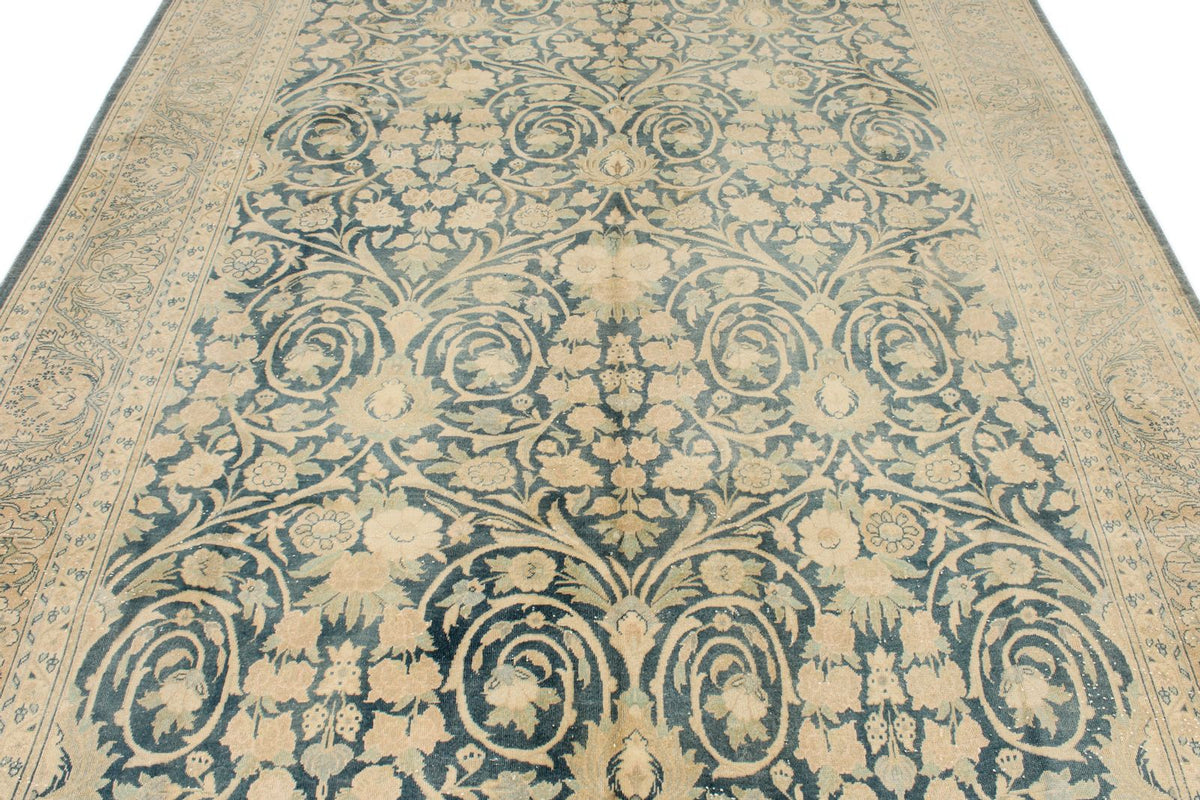 7x10 Blue and Ivory Persian Traditional Rug