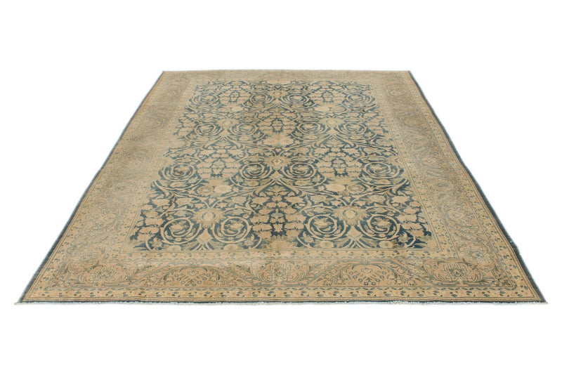 7x10 Blue and Ivory Persian Traditional Rug