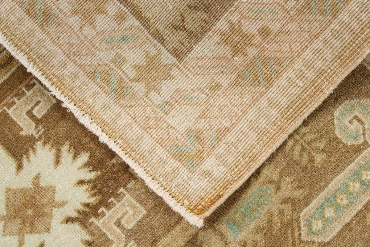 4x6 Brown and Green Persian Tribal Rug