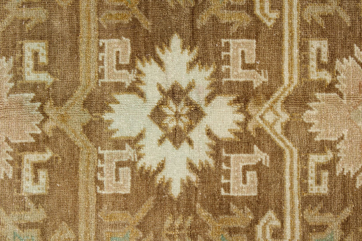 4x6 Brown and Green Persian Tribal Rug