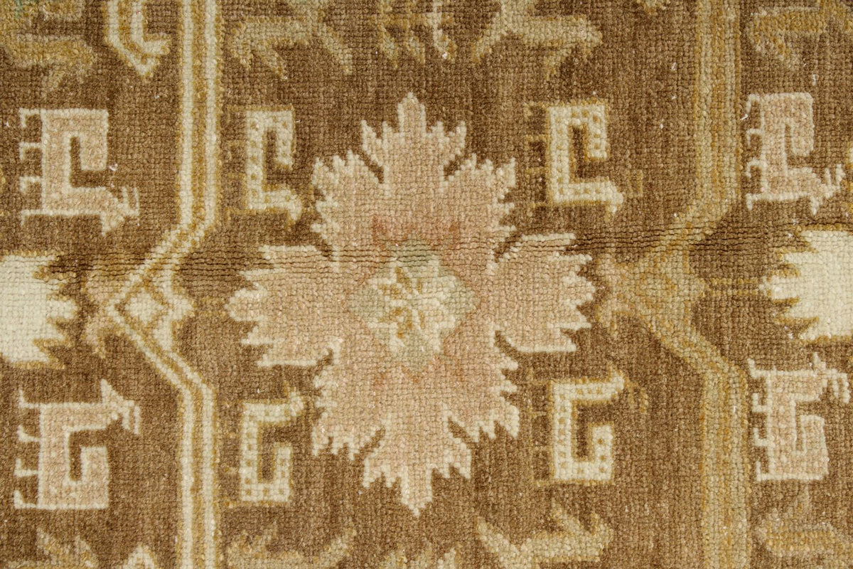 4x6 Brown and Green Persian Tribal Rug