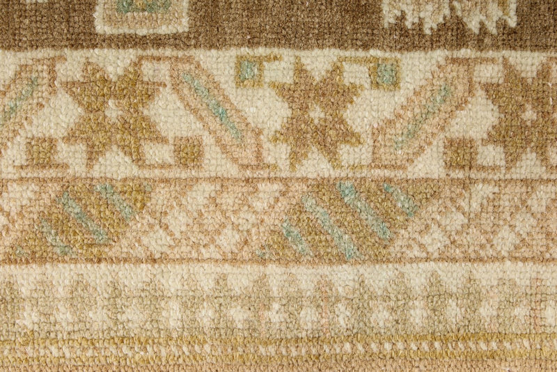 4x6 Brown and Green Persian Tribal Rug