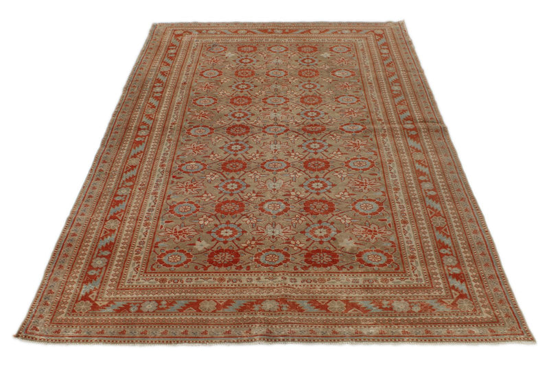 5x7 Red and Blue Persian Tribal Rug