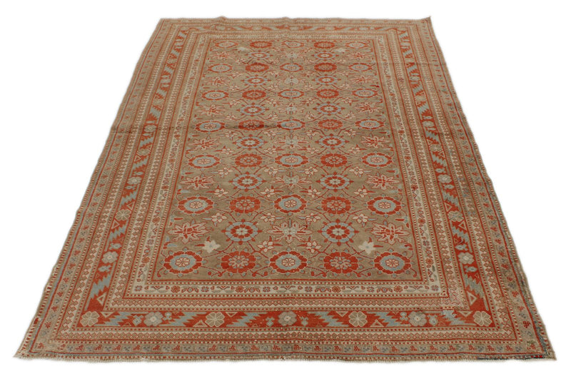 5x7 Red and Blue Persian Tribal Rug