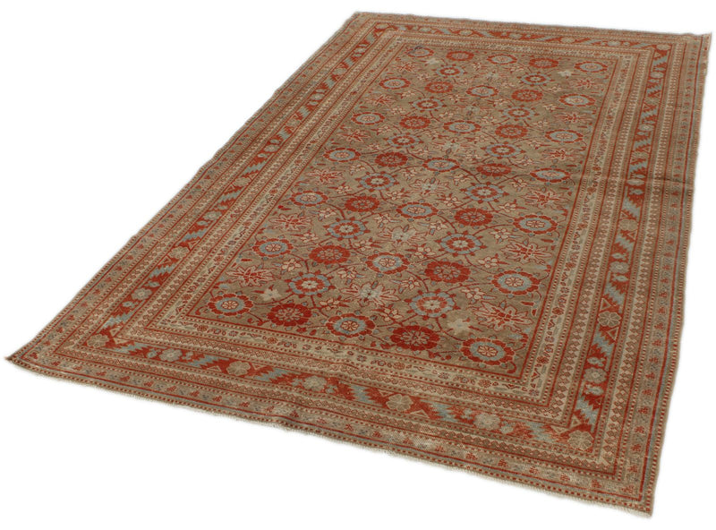 5x7 Red and Blue Persian Tribal Rug