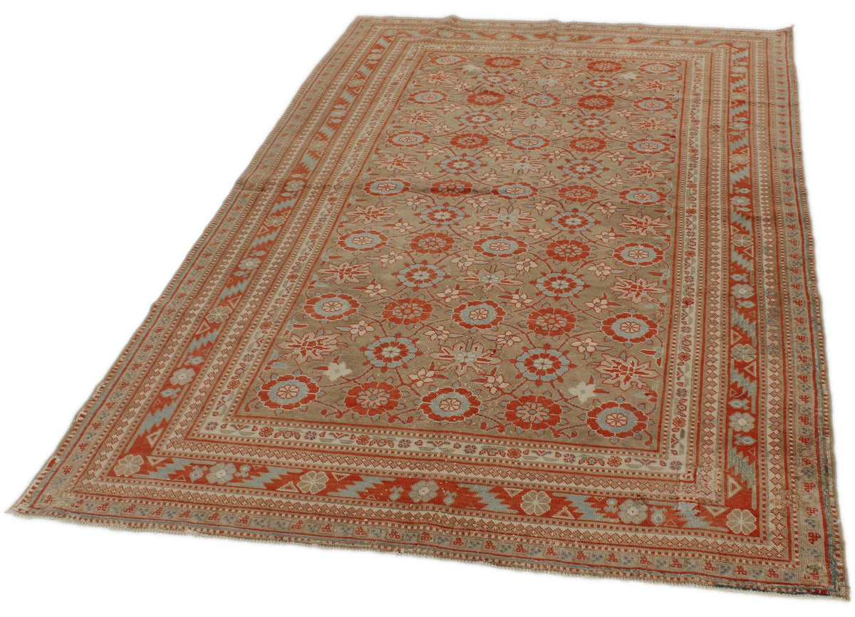 5x7 Red and Blue Persian Tribal Rug