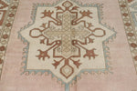 9x11 Pink and Ivory Turkish Tribal Rug