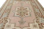 9x11 Pink and Ivory Turkish Tribal Rug