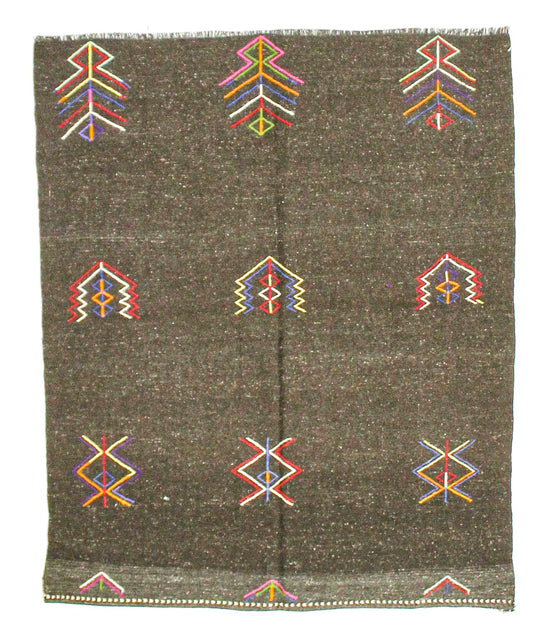 5x6 Brown Turkish Tribal Rug