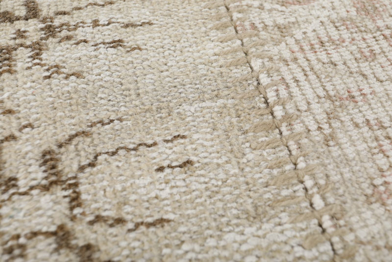7x10 Beige and Ivory Turkish Patchwork Rug