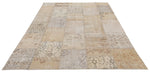 7x10 Beige and Ivory Turkish Patchwork Rug
