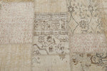 7x10 Beige and Ivory Turkish Patchwork Rug