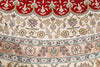 14x14 Red and Ivory Turkish Silk Rug